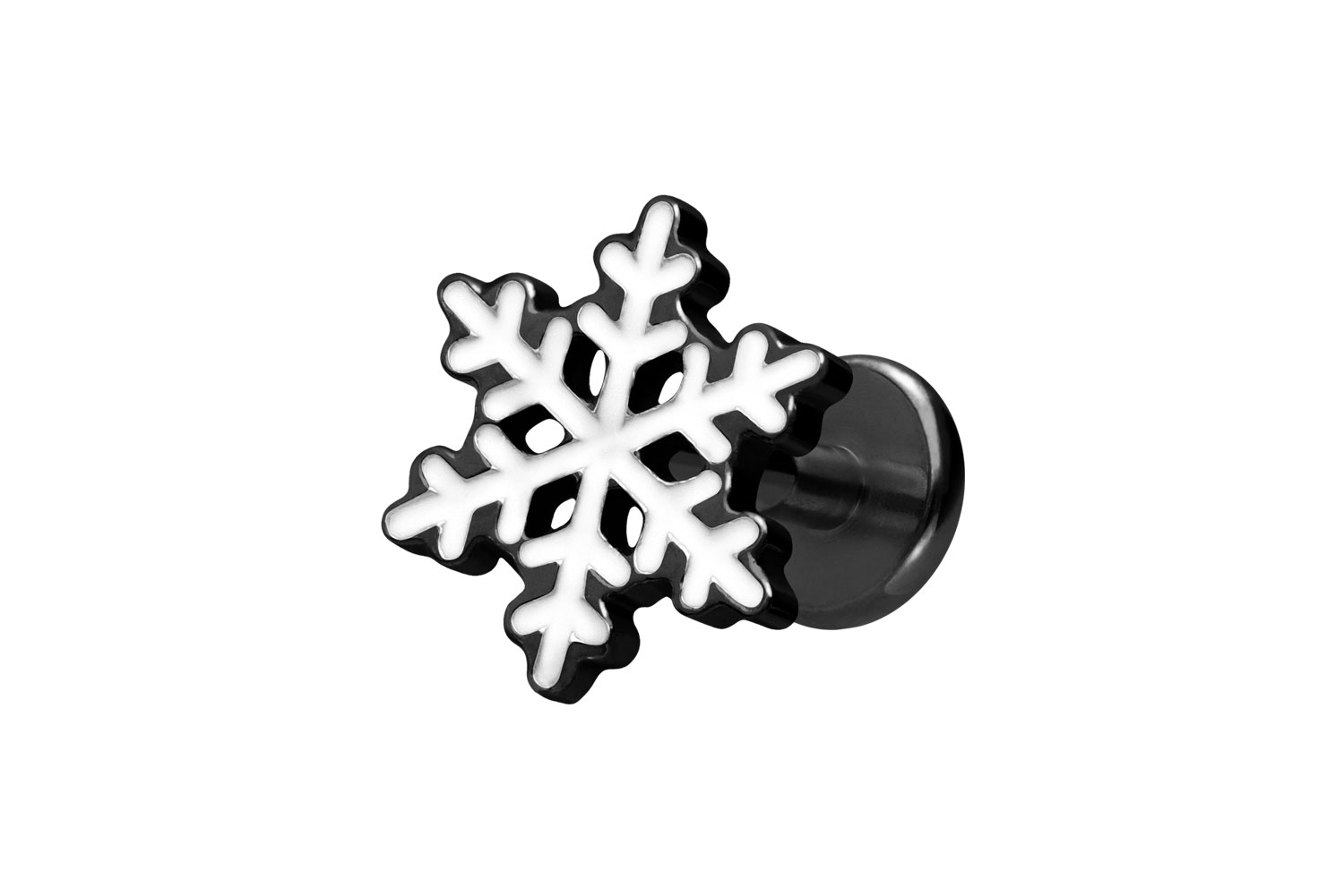 Titan Labret Piercing mit Innengewinde SCHNEEFLOCKE